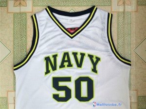 Maillot NCAA Pas Cher Navy David Robinson 50 Blanc