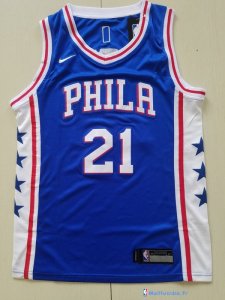 Maillot NBA Pas Cher Philadelphia Sixers Junior Joel Embiid 21 Bleu Icon 2017/18