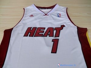 Maillot NBA Pas Cher Miami Heat Chris Bosh 1 Blanc Rouge