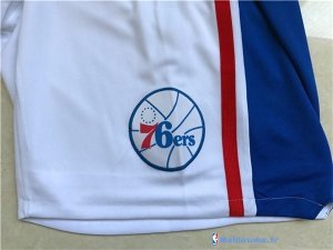 Pantalon NBA Pas Cher Philadelphia Sixers Blanc Bleu