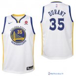 Maillot NBA Pas Cher Golden State Warriors Junior Kevin Durant 35 Blanc 2017/18