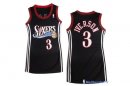 Maillot NBA Pas Cher Philadelphia Sixers Femme Allen Iverson 3 Noir