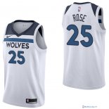 Maillot NBA Pas Cher Minnesota Timberwolves Derrick Rose 25 Blanc Association 2017/18