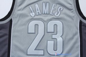 Maillot NBA Pas Cher Cleveland Cavaliers LeBron James 23 Gris Noir