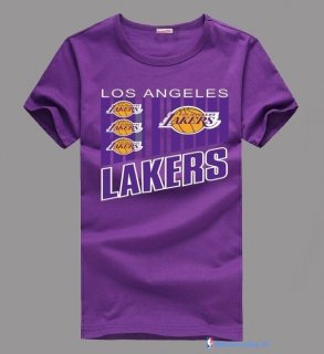 T-Shirt NBA Pas Cher Los Angeles Lakers Pourpre 2