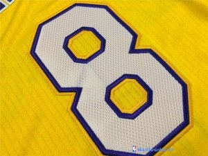 Maillot NBA Pas Cher Los Angeles Lakers Kobe Bryant 8 Jaune Pourpre