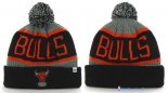 Tricoter un Bonnet NBA Chicago Bulls 2017 Noir Gris Rouge