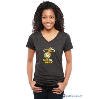 T-Shirt NBA Pas Cher Femme Miami Heat Noir Or