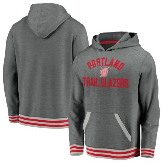 Portland Trail Blazers Fanatics Branded Gray True Classics Vintage Upperclassman Tri-Blend Pullover Hoodie