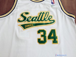 Maillot NBA Pas Cher Seattle Supersonics Ray Allen 34 Retro Blanc