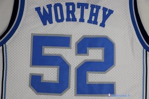 Maillot NCAA Pas Cher North Carolina James Worthy 52 Blanc