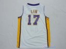 Maillot NBA Pas Cher Los Angeles Lakers Junior Jeremy Lin 17 Blanc