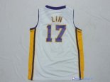 Maillot NBA Pas Cher Los Angeles Lakers Junior Jeremy Lin 17 Blanc