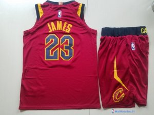 Maillot NBA Pas Cher Cleveland Cavaliers Junior LeBron James 23 Ensemble Complet Rouge 2017/18