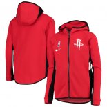 Houston Rockets Nike Red Team Logo Showtime Performance Raglan Full-Zip Hoodie