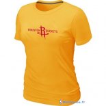 T-Shirt NBA Pas Cher Femme Houston Rockets Jaune