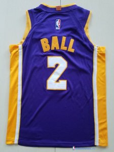 Maillot NBA Pas Cher Los Angeles Lakers Junior Ensemble Complet 2 Lonzo Ball Purpura 2017/18