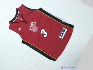 Maillot NBA Pas Cher Miami Heat Junior Dwyane 3 Rouge