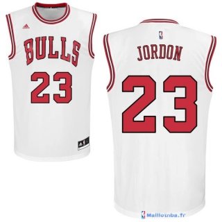 Maillot NBA Pas Cher Chicago Bulls Michael Jordan 23 Blanc Rouge