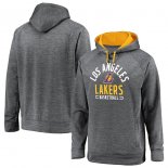 Los Angeles Lakers Fanatics Branded Gray Big & Tall Battle Charged Raglan Pullover Hoodie