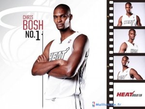 Maillot NBA Pas Cher Miami Heat Chris Bosh 1 Blanc