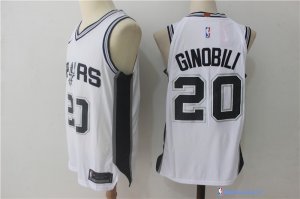 Maillot NBA Pas Cher San Antonio Spurs Manu Ginóbili 20 Blanc Association 2017/18