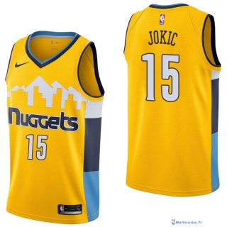 Maillot NBA Pas Cher Denver Nuggets Nikola Jokic 15 Jaune Statement 2017/18