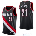 Maillot NBA Pas Cher Portland Trail Blazers Noah Vonleh 21 Noir Icon 2017/18