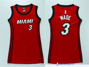 Maillot NBA Pas Cher Miami Heat Femme Dwyane Wadet 3 Rouge