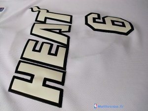 Maillot NBA Pas Cher Miami Heat LeBron James 6 Blanc