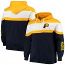 Indiana Pacers Majestic GoldNavy Color Block Wordmark Logo Big & Tall Full-Zip Hoodie