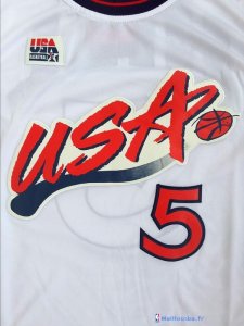 Maillot NBA Pas Cher USA 1996 Grant Hill 5 Blanc