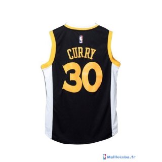 Maillot NBA Pas Cher Golden State Warriors Stephen Curry 30 Noir Blanc Jaune