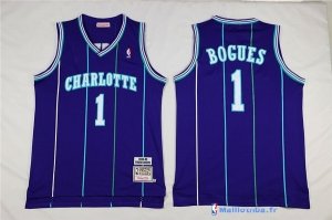 Maillot NBA Pas Cher Charlotte Hornets Tyrone Curtis Bogues 1 Bleu