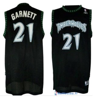 Maillot NBA Pas Cher Minnesota Timberwolves Kevin Garnett 21 Retro Noir