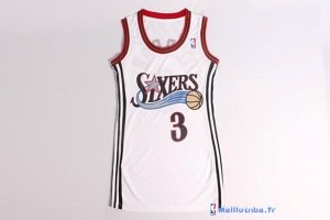 Maillot NBA Pas Cher Philadelphia Sixers Femme Allen Iverson 3 Blanc