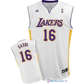 Maillot NBA Pas Cher Los Angeles Lakers Pau Gasol 16 Blanc