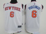 Maillot NBA Pas Cher New York Knicks Junior Kristaps Porzingis 6 Blanc