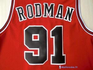 Maillot NBA Pas Cher Chicago Bulls Dennis Rodman 91 Rouge