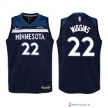 Maillot NBA Pas Cher Minnesota Timberwolves Junior Andrew Wiggins 22 Marine 2017/18