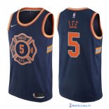 Maillot NBA Pas Cher New York Knicks Courtney Lee 5 Nike Bleu Ville 2017/18