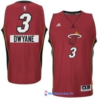 Maillot NBA Pas Cher Noël Miami Heat Dwyane 3 Rouge