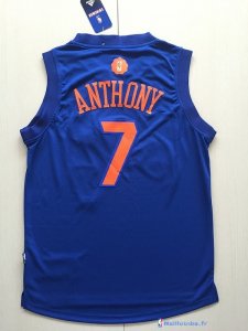 Maillot NBA Pas Cher Noël New York Knicks Carmelo Anthony 7 Bleu