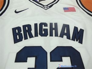 Maillot NCAA Pas Cher Brigham Jimmer Fredette 32 Blanc