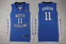 Maillot NCAA Pas Cher North Carolina Johson 11 Bleu