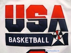 Maillot NBA Pas Cher USA 1992 Jordan 9 Blanc