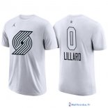 Maillot Manche Courte All Star 2018 Damian Lillard 0 Blanc