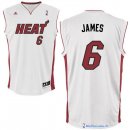 Maillot NBA Pas Cher Miami Heat LeBron James 6 Blanc Rouge