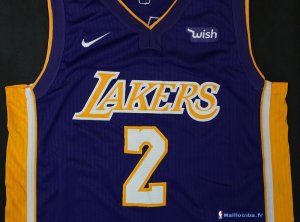 Maillot NBA Pas Cher Los Angeles Lakers Lonzo Ball 2 Purpura 2017/18