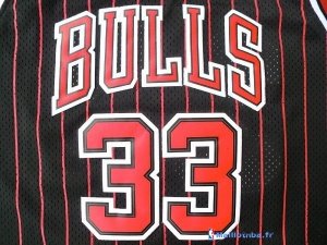 Maillot NBA Pas Cher Chicago Bulls Scottie Pippen 33 Noir Bande